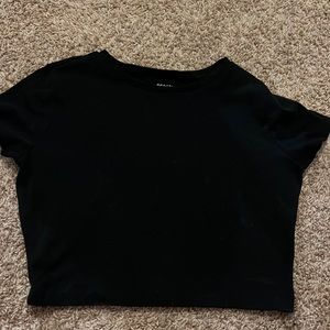 Target basic black cropped Tee